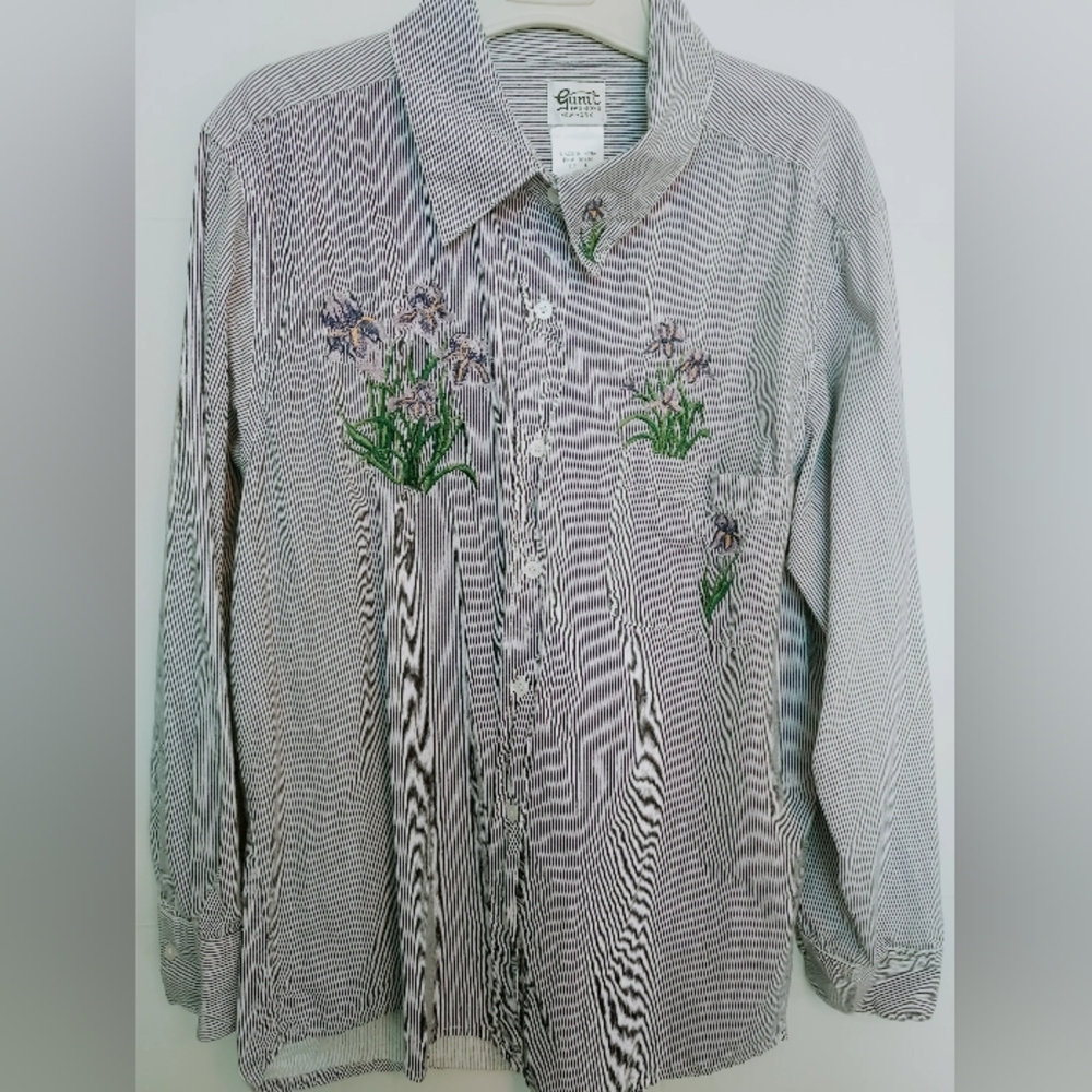 Vtg Gunit Blouse Shirt Size Large
